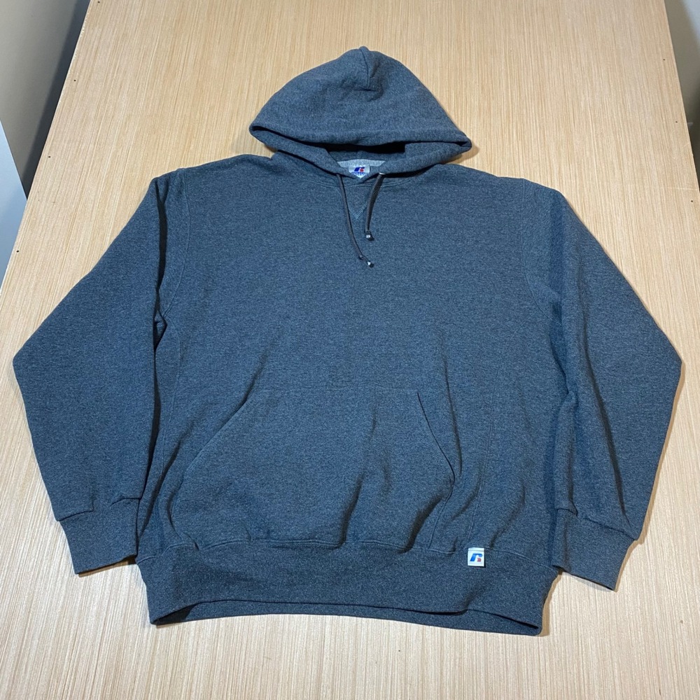 Russell Athletic Mens Hoodie Charcoal Grey Pullover Sweatshirt Large L G G